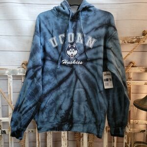 UCONN Blue Tie-Dye Hoodie M-NWT